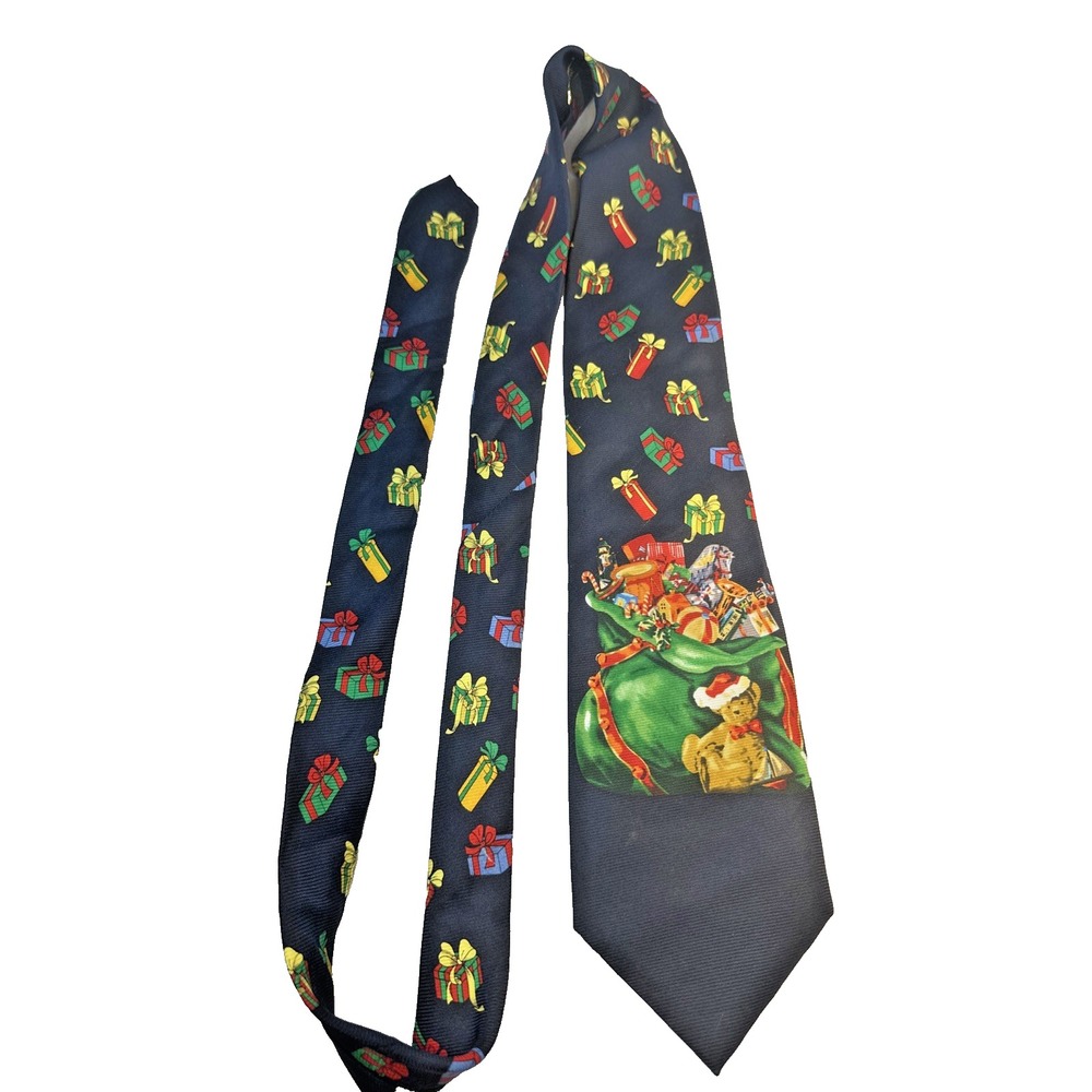Men's Necktie Fun Party Christmas Presents Black Novelty Happy Holidays Toys